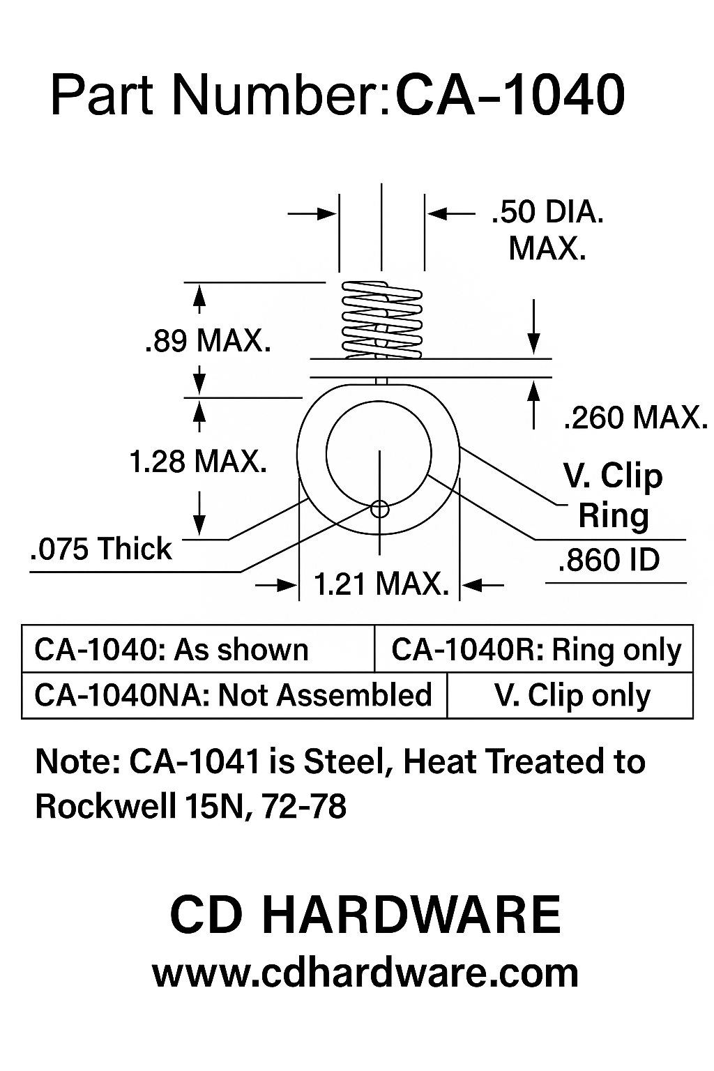 CA-1040: 1/4 TURN Fastener Camlock