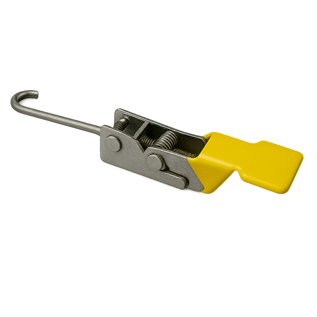 CA-1175 Adjustable Over-Center Draw Latch with Yellow Vinyl Grip