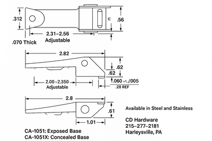 CA-1051 Adjustable Under-Center Latch