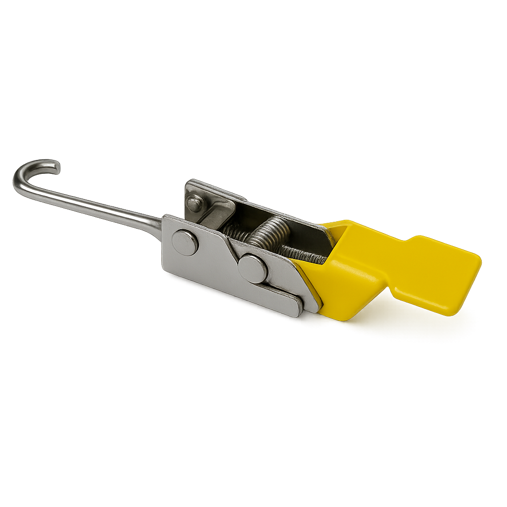 CA-1175 Adjustable Over-Center Draw Latch with Yellow Vinyl Grip
