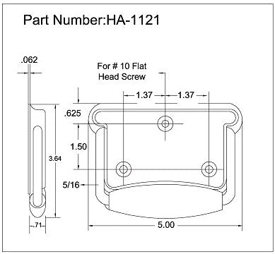 Chest Handle with Return Spring...Use Screw #10, Stops at 90 Degrees.